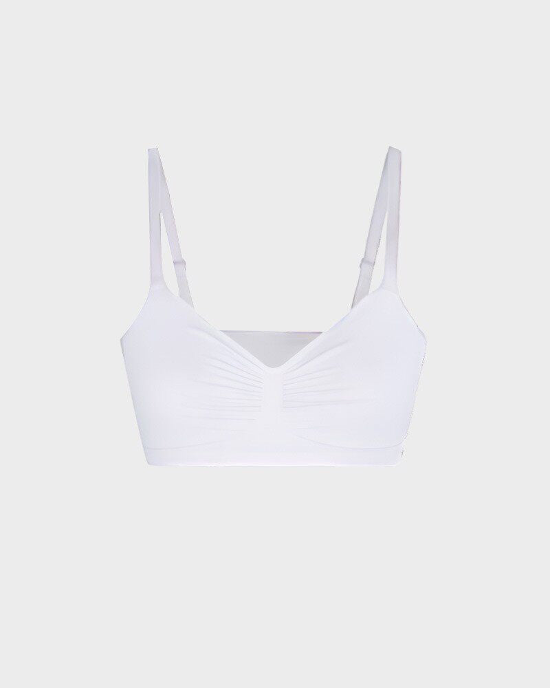 White seamless push-up lift bra for women with soft support and smooth fit