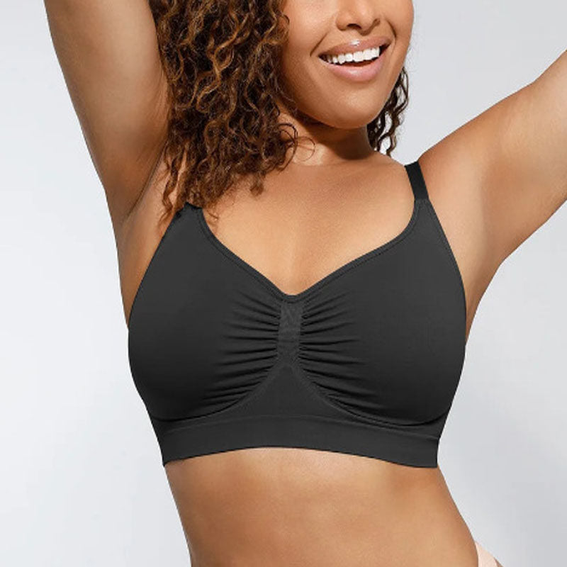 Black wireless push-up bra for women with smooth everyday comfort