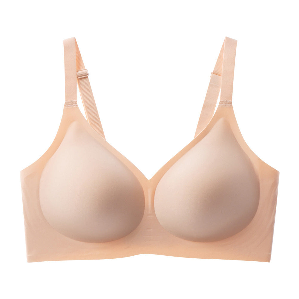 Nude backless push-up support bra for women with seamless cups and smooth lift