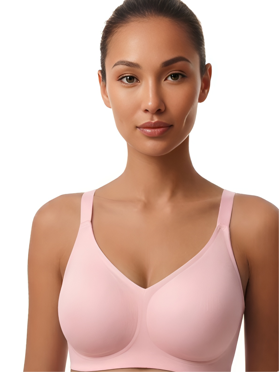 Pink backless push-up support bra for women with smooth lift and seamless comfort