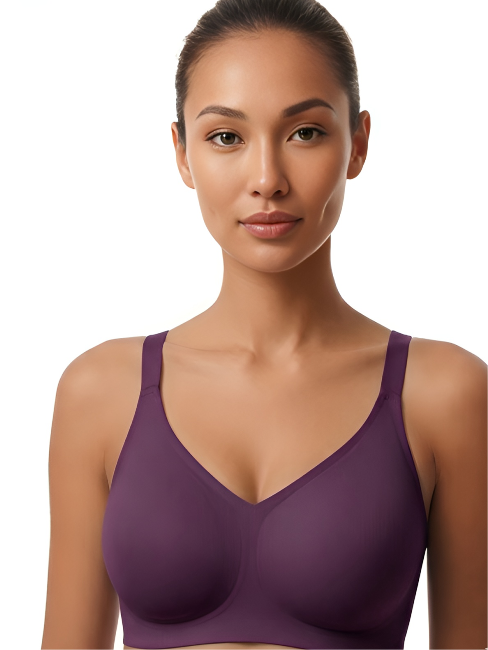 Purple backless push-up support bra for women with smooth lift and comfortable fit