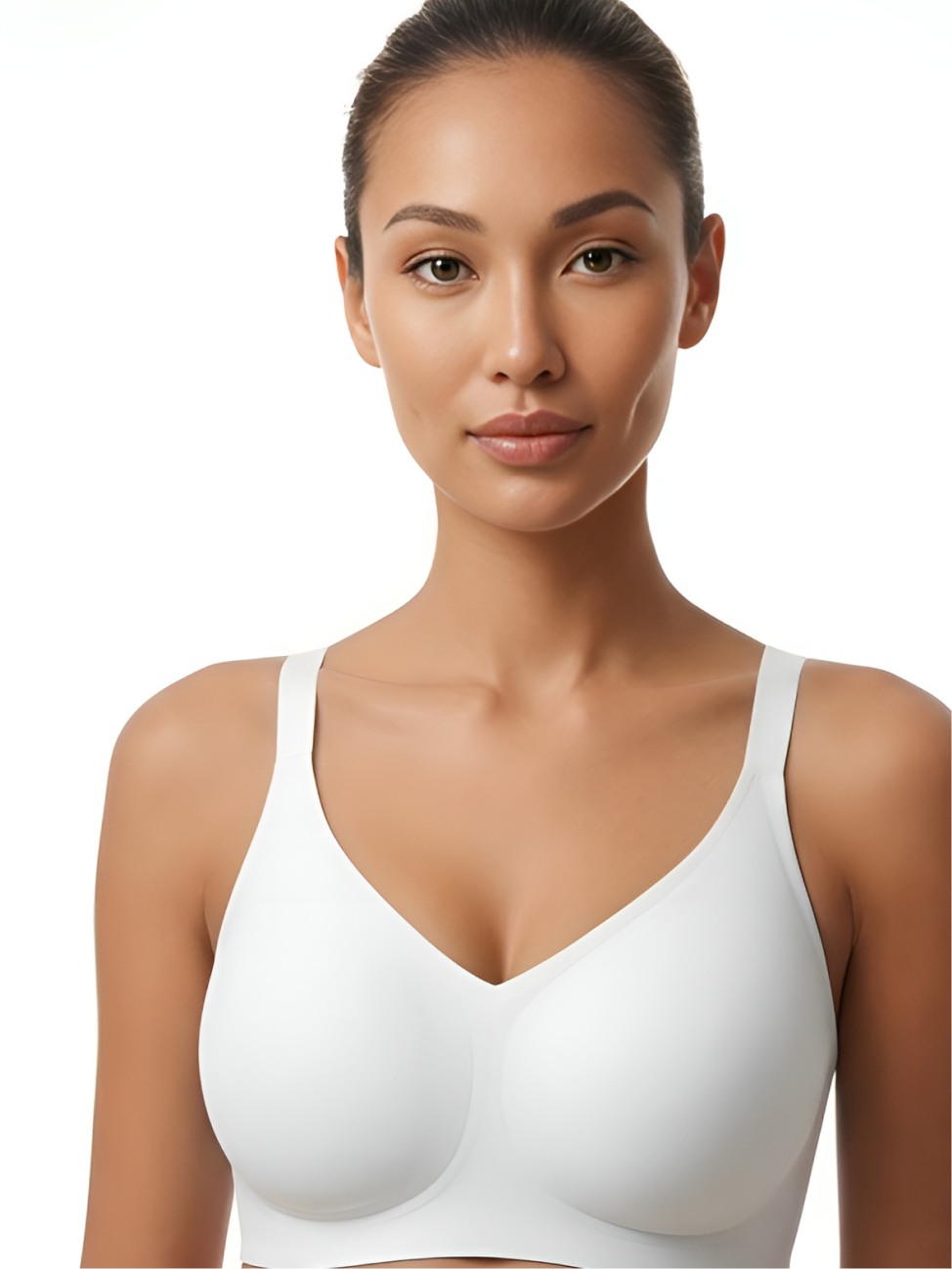 White backless push-up support bra for women with smooth lift and comfortable fit
