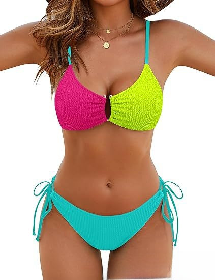 PeechLove Backless Two-Piece Bikini Set showing its modern and casual vibe.