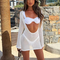 Sheer Long Sleeve Swim Cover-Up