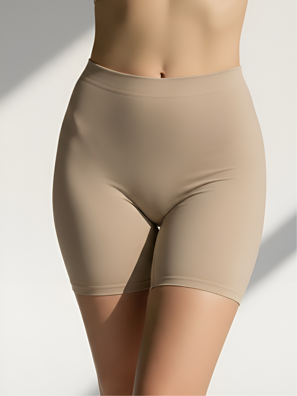 Nude seamless anti-chafing shorts for women to wear under light summer outfits